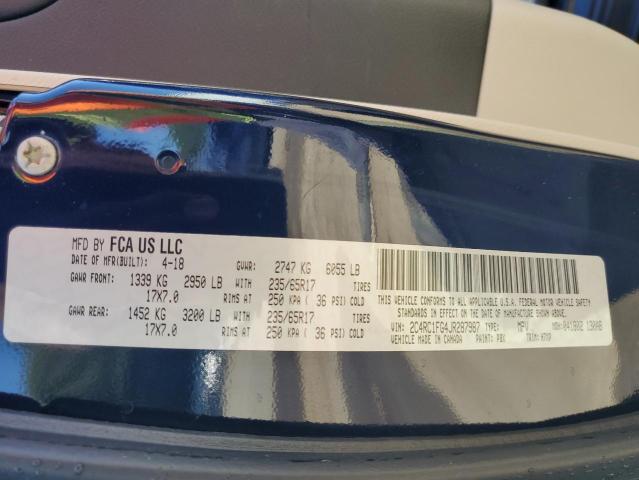 2C4RC1FG4JR287987 - 2018 CHRYSLER PACIFICA TOURING PLUS BLUE photo 13