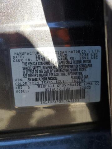 3N1AB7AP0DL563533 - 2013 NISSAN SENTRA S GRAY photo 12