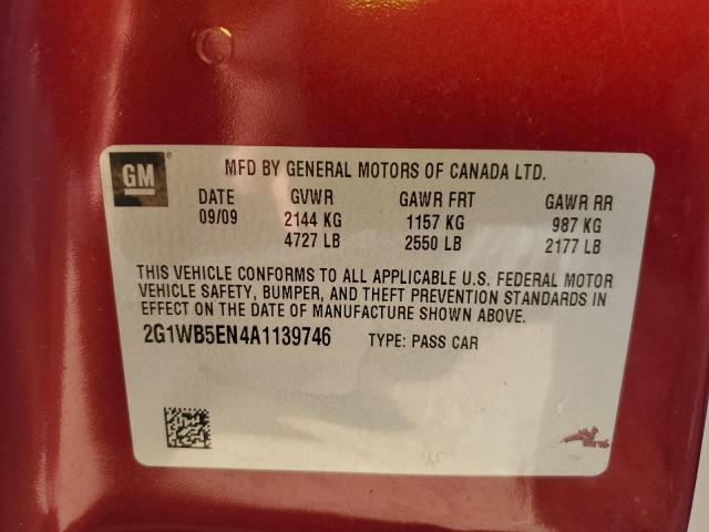 2G1WB5EN4A1139746 - 2010 CHEVROLET IMPALA LT RED photo 13