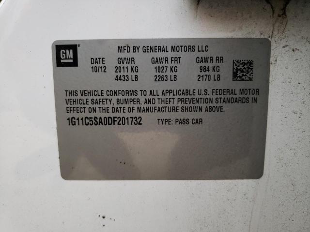 1G11C5SA0DF201732 - 2013 CHEVROLET MALIBU 1LT 白色 照片 12