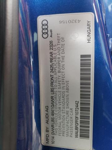 WAUBFGFF0F1072442 - 2015 AUDI S3 PREMIUM PLUS BLUE photo 12