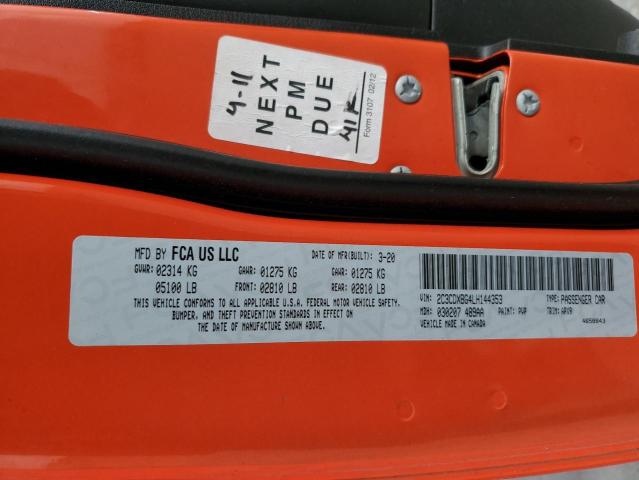 2C3CDXBG4LH144353 - 2020 DODGE CHARGER SXT ORANGE photo 12