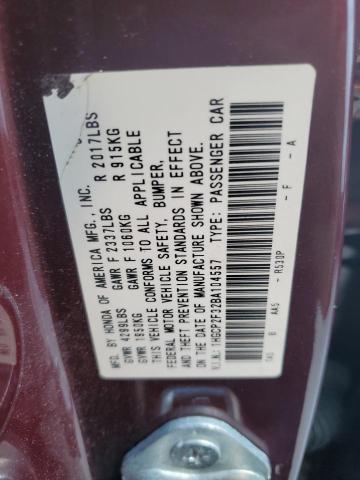 1HGCP2F32BA104557 - 2011 HONDA ACCORD LX BURGUNDY photo 12