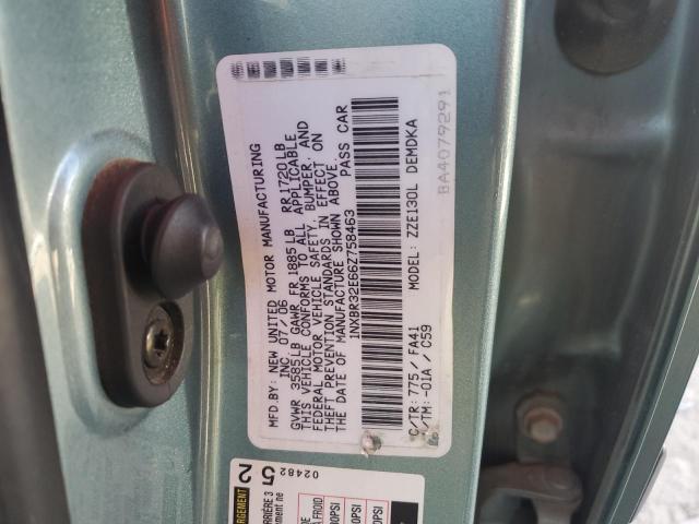 1NXBR32E66Z758463 - 2006 TOYOTA COROLLA CE TEAL photo 12