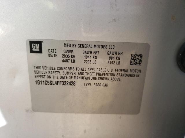 1G11C5SL4FF322428 - 2015 CHEVROLET MALIBU 1LT 银色 照片 12