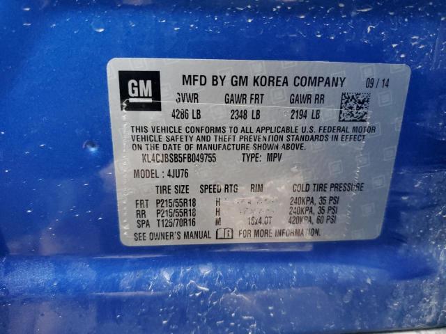 KL4CJBSB5FB049755 - 2015 BUICK ENCORE CONVENIENCE 蓝色 照片 13