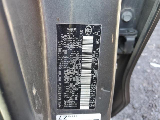 2T1KR32EX7C682314 - 2007 TOYOTA COROLLA XR 灰色 照片 12