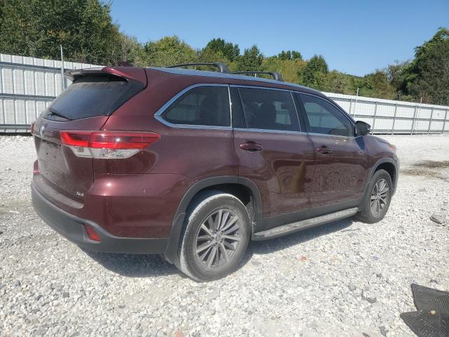 5TDKZRFH7KS338348 - 2019 TOYOTA HIGHLANDER SE BURGUNDY photo 3