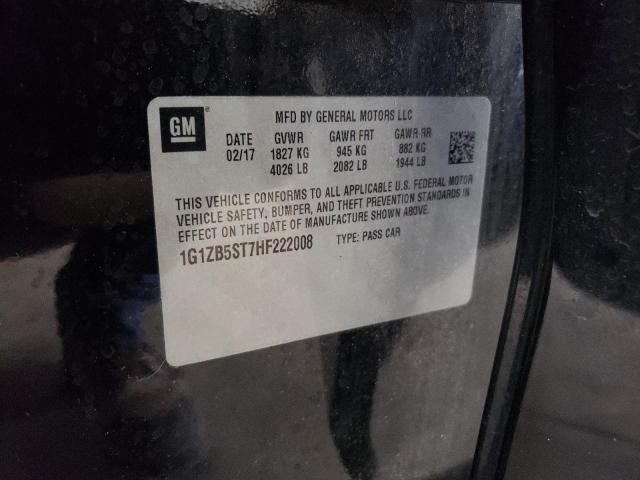 1G1ZB5ST7HF222008 - 2017 CHEVROLET MALIBU LS BLACK photo 12