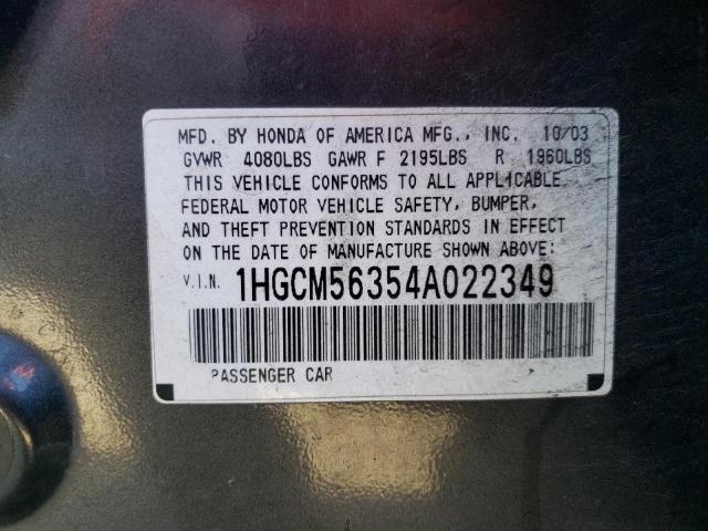 1HGCM56354A022349 - 2004 HONDA ACCORD LX GRAY photo 13