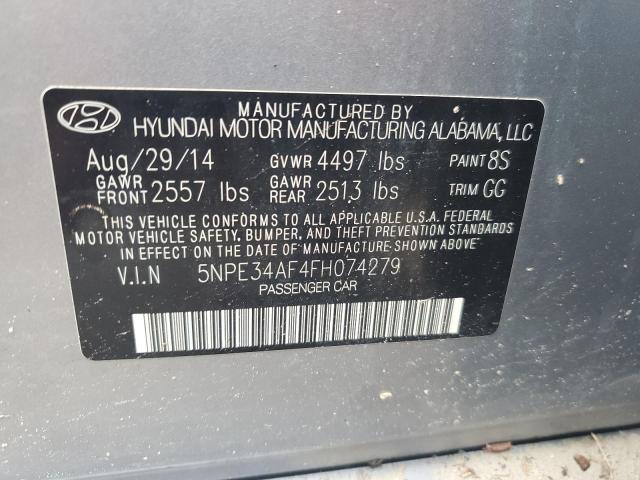 5NPE34AF4FH074279 - 2015 HYUNDAI SONATA SPORT BLUE photo 13