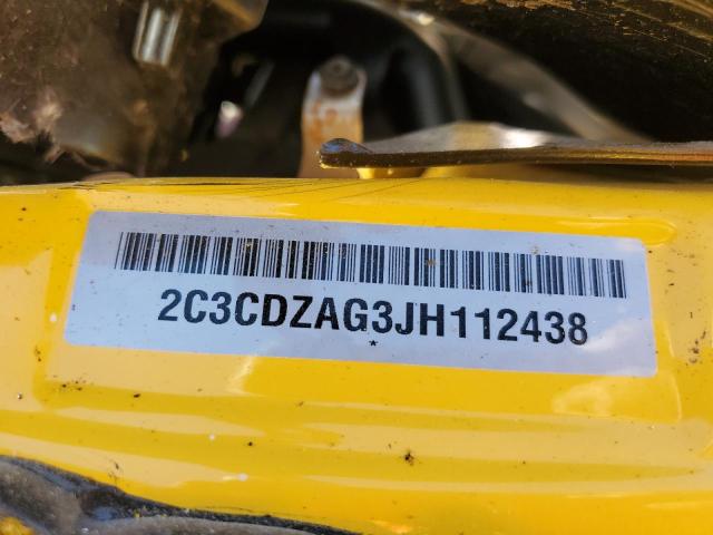 2C3CDZAG3JH112438 - 2018 DODGE CHALLENGER SXT YELLOW photo 12