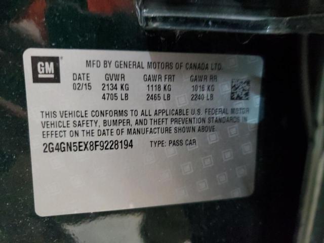 2G4GN5EX8F9228194 - 2015 BUICK REGAL PREMIUM GREEN photo 12