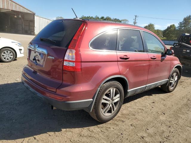 JHLRE4H70AC013481 - 2010 HONDA CR-V EXL BURGUNDY photo 3