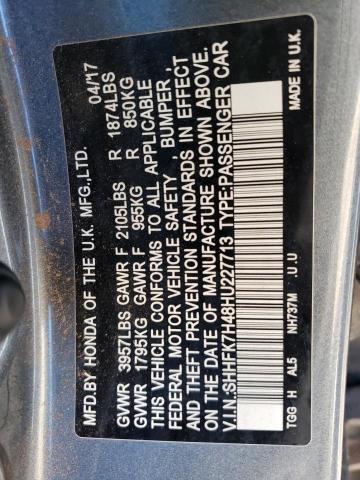 SHHFK7H48HU227713 - 2017 HONDA CIVIC SPORT 灰色 照片 13