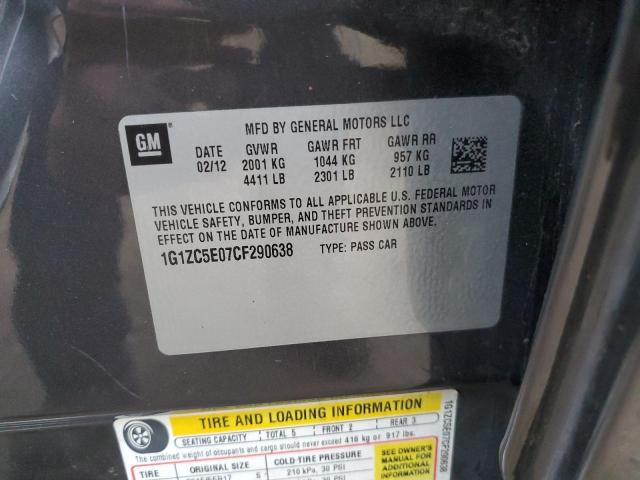 1G1ZC5E07CF290638 - 2012 CHEVROLET MALIBU 1LT GRAY photo 12