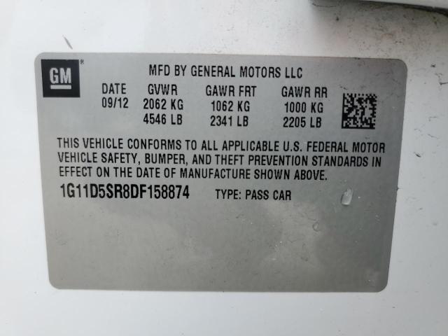 1G11D5SR8DF158874 - 2013 CHEVROLET MALIBU 1LT 白色 照片 12