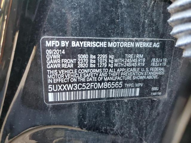 5UXXW3C52F0M86565 - 2015 BMW X4 XDRIVE28I BLACK photo 12