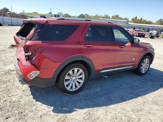 1FM5K8LCXMGC08626 - 2021 FORD EXPLORER KING RANCH MAROON photo 3