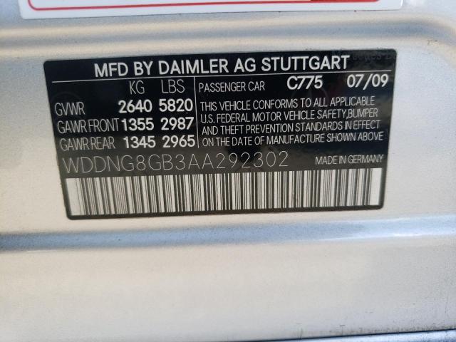 WDDNG8GB3AA292302 - 2010 MERCEDES-BENZ S 550 4MATIC SILVER photo 12