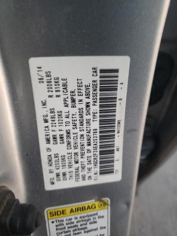 1HGCR2F35EA253768 - 2014 HONDA ACCORD LX SILVER photo 12