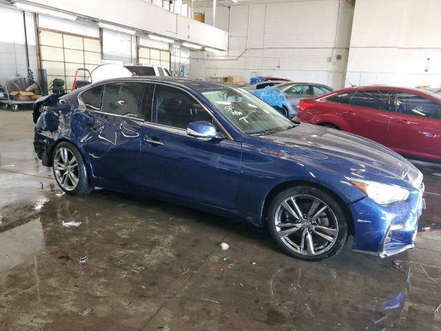 JN1EV7AR9KM591201 - 2019 INFINITI Q50 LUXE BLUE photo 4