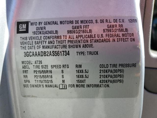 3GCAAADB2AS561734 - 2010 CHEVROLET HHR PANEL LS SILVER photo 12