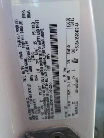 5LMCJ2D97GUJ01255 - 2016 LINCOLN MKC SELECT 白色 照片 13