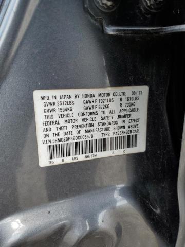 JHMGE8H36DC065578 - 2013 HONDA FIT GRAY photo 12