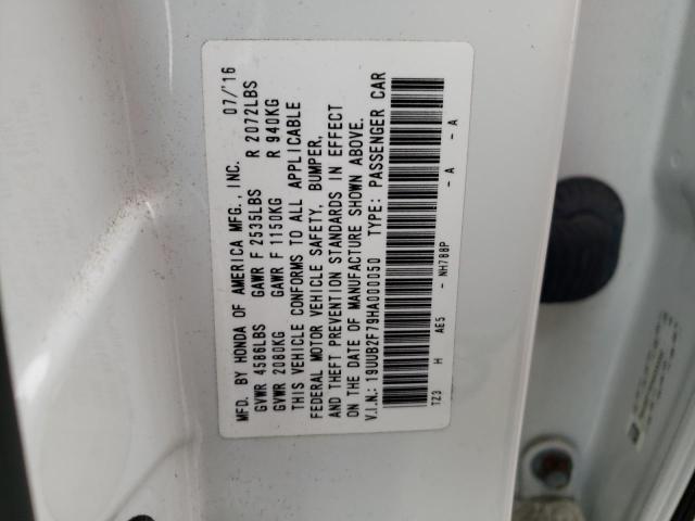 19UUB2F79HA000050 - 2017 ACURA TLX ADVANCE WHITE photo 12