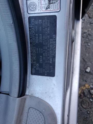 KNAFE121875387818 - 2007 KIA SPECTRA EX SILVER photo 12