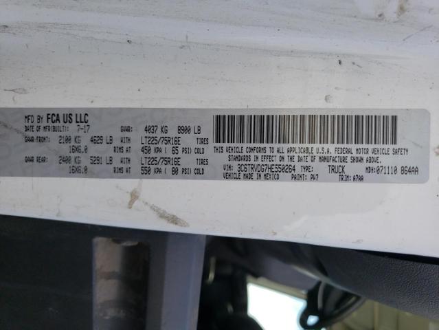 3C6TRVDG7HE550264 - 2017 RAM PROMASTER 2500 HIGH WHITE photo 13