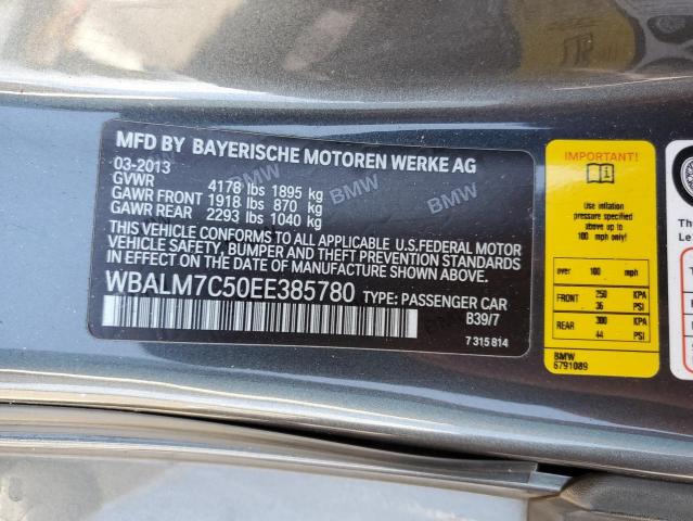 WBALM7C50EE385780 - 2014 BMW Z4 SDRIVE35I CHARCOAL photo 12