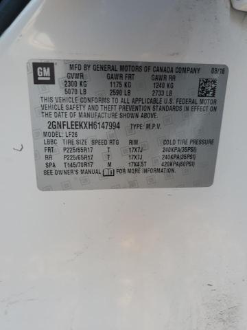 2GNFLEEKXH6147994 - 2017 CHEVROLET EQUINOX LS WHITE photo 13