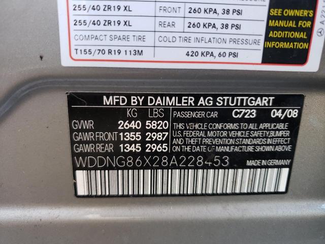WDDNG86X28A228453 - 2008 MERCEDES-BENZ S 550 4MATIC GRAY photo 12