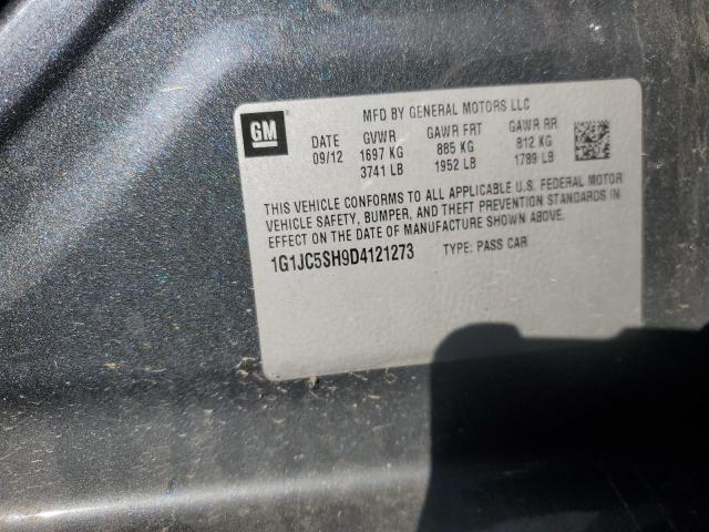 1G1JC5SH9D4121273 - 2013 CHEVROLET SONIC LT GRAY photo 12