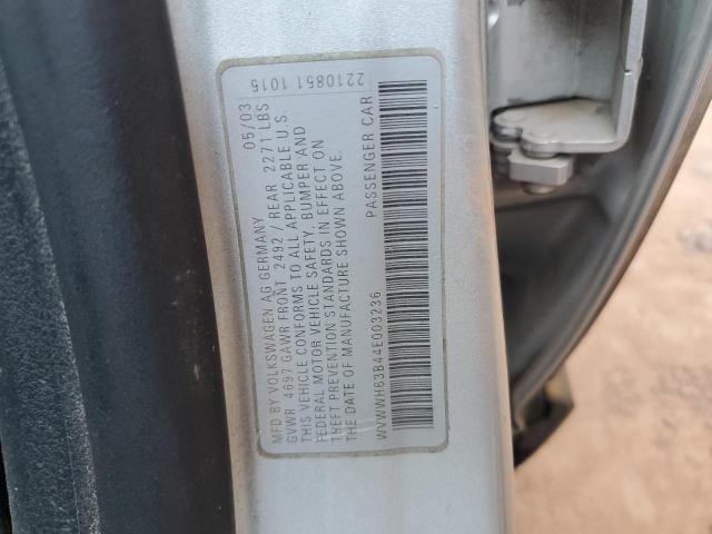 WVWWH63B44E003236 - 2004 VOLKSWAGEN PASSAT GLX Gümüş foto 12