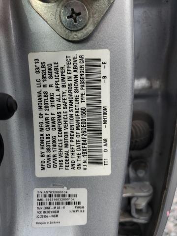 19XFB4F26DE001560 - 2013 HONDA CIVIC HYBRID SILVER photo 13