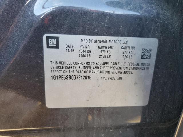 1G1PE5SB0G7212015 - 2016 CHEVROLET CRUZE LIMI LT GRAY photo 12