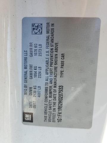 1G1FK1R62H0207933 - 2017 CHEVROLET CAMARO ZL1 白色 照片 12