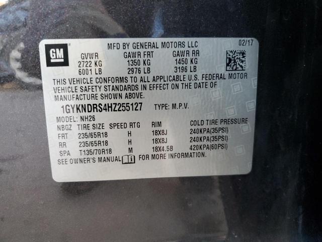 1GYKNDRS4HZ255127 - 2017 CADILLAC XT5 LUXURY CHARCOAL photo 13