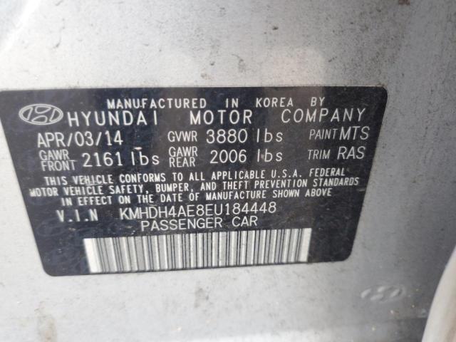 KMHDH4AE8EU184448 - 2014 HYUNDAI ELANTRA SE SILVER photo 12