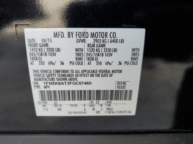 1FM5K8AT3FGC67460 - 2015 FORD EXPLORER POLICE INTERCEPTOR BLACK photo 13