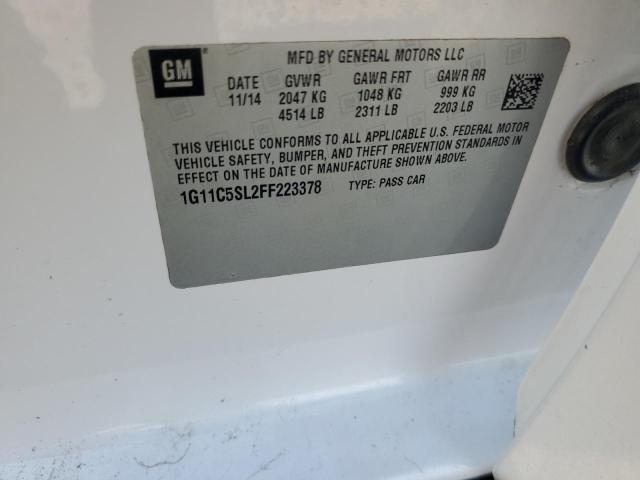 1G11C5SL2FF223378 - 2015 CHEVROLET MALIBU 1LT Ақ фото 13