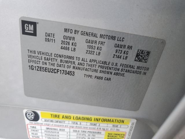 1G1ZE5EU2CF170453 - 2012 CHEVROLET MALIBU LTZ ვერცხლისფერი ფოტო 12