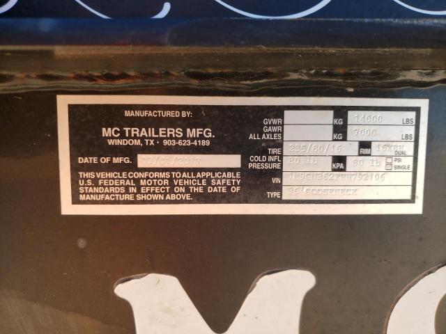 1M9GN362FHW792106 - 2017 MC TRAILER BLACK photo 10