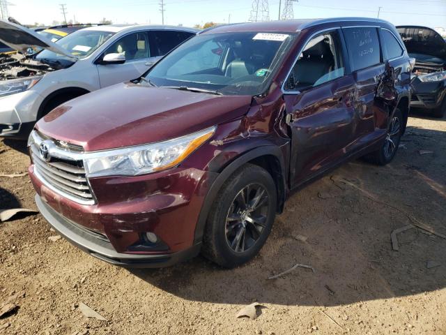 5TDJKRFH8GS245166 - 2016 TOYOTA HIGHLANDER XLE BURGUNDY photo 1