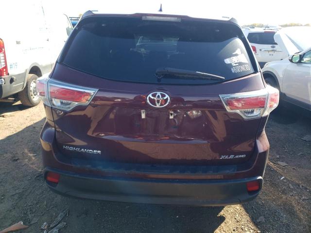 5TDJKRFH8GS245166 - 2016 TOYOTA HIGHLANDER XLE BURGUNDY photo 6