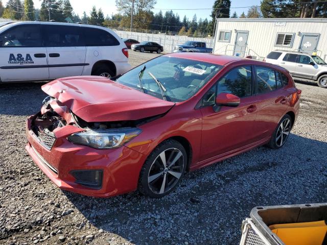 4S3GTAK66J3701851 - 2018 SUBARU IMPREZA SPORT RED photo 1