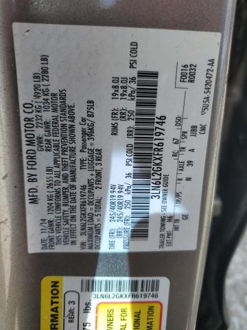 3LN6L2GKXFR619746 - 2015 LINCOLN MKZ TAN photo 12